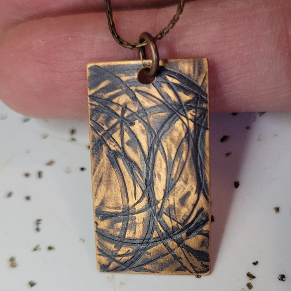 Funky Modern Retro Handmade Copper  Necklace